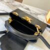Top Grade Original Guangzhou M12296 Black Lizard Leather with Gold Diamond Crown Capucines Mini Bag