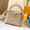 69307d586e68136f4d9a71fb Top Grade Original Guangzhou Stock M12296 Beige Lizard Leather Combined with Golden Diamond Crown 🔺 This Capucines Mini Handbag Features Luxurious Lizard Leather Exterior with Soft Lambskin Lining, Accented with Brilliant Metallic Hardware