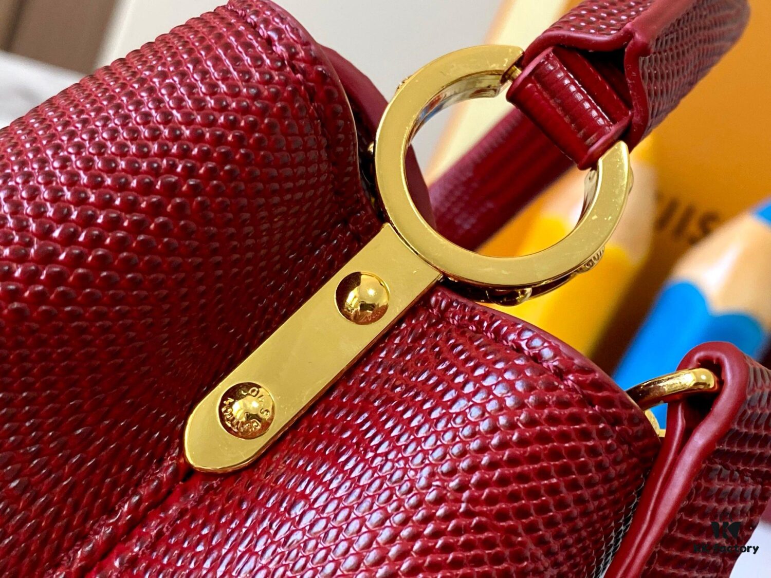 69307d776e68136f4d9a7222 Top Quality Original Guangzhou Stock M12296 Burgundy Lizard Skin Combined with Golden Diamond Crown 🔺 This Capucines Mini Bag Features Luxurious Lizard Leather Exterior with Soft Lambskin Lining, Accented with Brilliant Metallic Hardware