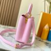 69307d786e68136f4d9a7226 Top-Quality Original Guangzhou Stock M12297 Pink Lizard Skin with Gold-Tone Crown Triangle Capucines BB Bag