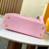69307d7a6e68136f4d9a722a Top-Quality Original Guangzhou Stock M12297 Pink Lizard Skin with Gold-Tone Crown Triangle Capucines BB Bag