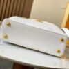 69307d856e68136f4d9a723b Top Quality Guangzhou Original M12297 White Lizard Skin with Gold Diamond Crown Triangle Capucines BB Bag