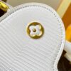 69307d8a6e68136f4d9a723d Top Quality Guangzhou Original M12297 White Lizard Skin with Gold Diamond Crown Triangle Capucines BB Bag