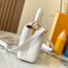 69307d8b6e68136f4d9a7241 Top Quality Original Guangzhou M12296 White Lizard Skin with Gold Diamond Crown Capucines Mini Bag