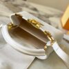 69307d906e68136f4d9a724a Top Quality Original Guangzhou M12296 White Lizard Skin with Gold Diamond Crown Capucines Mini Bag