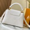 69307d916e68136f4d9a724d Top Quality Guangzhou Original M12297 White Lizard Skin with Gold Diamond Crown Triangle Capucines BB Bag