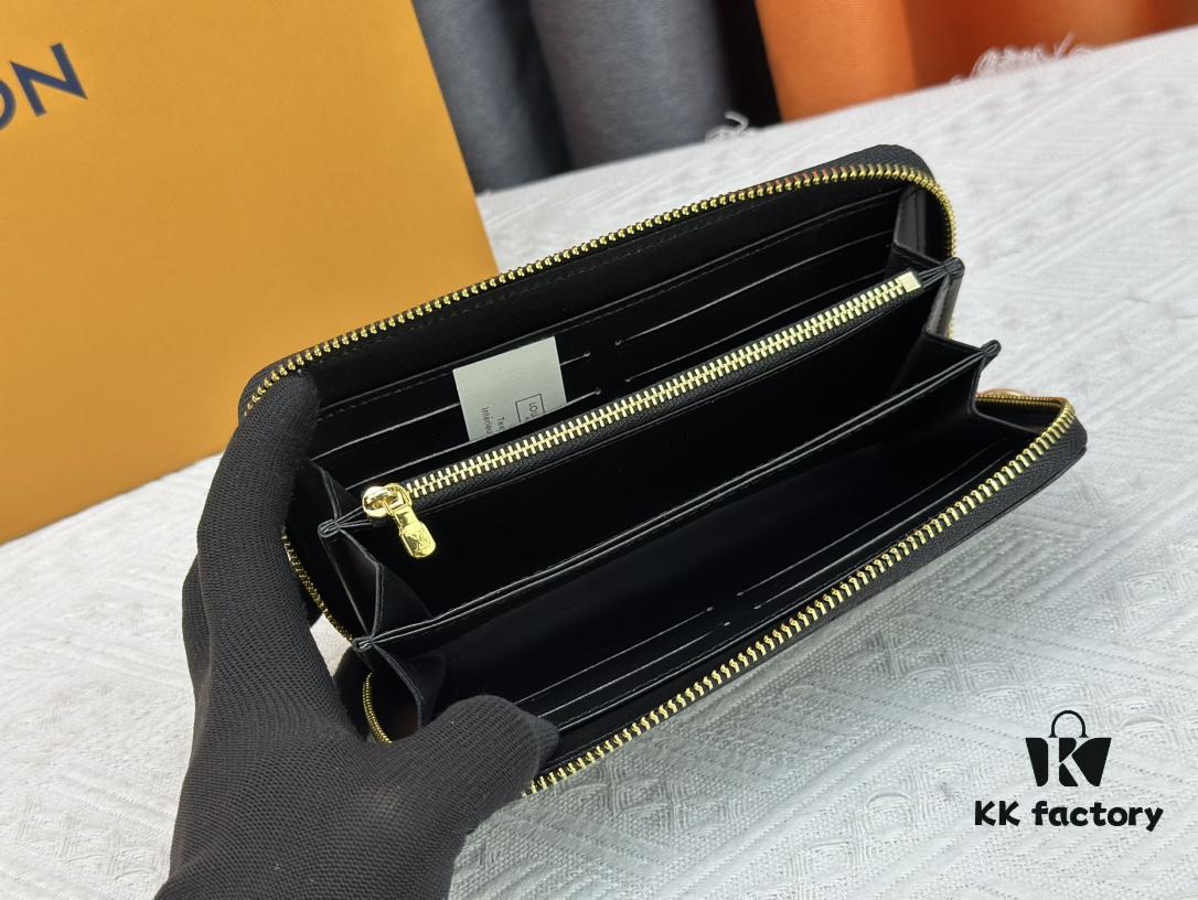 69307d9e6e68136f4d9a726e Wallet M81510 crafted in lambskin with padded Monogram embossed pattern, complementing the Coussin leather goods collection. The elegant design features a gold-tone zipper with an LV Circle pull tab. This multi-functional wallet includes practical interior features: three large compartments, a coin pocket, and twelve card slots.