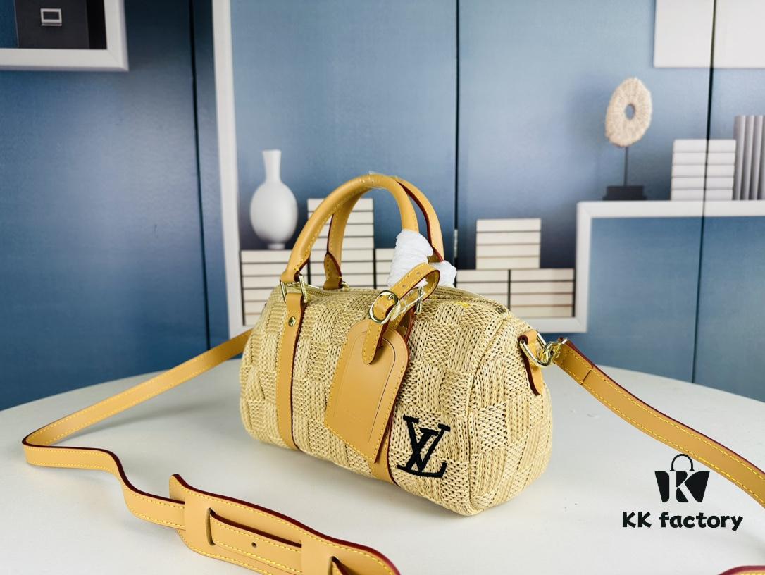 69307da46e68136f4d9a727b New Arrival LV Straw Keepall Pillow Bag