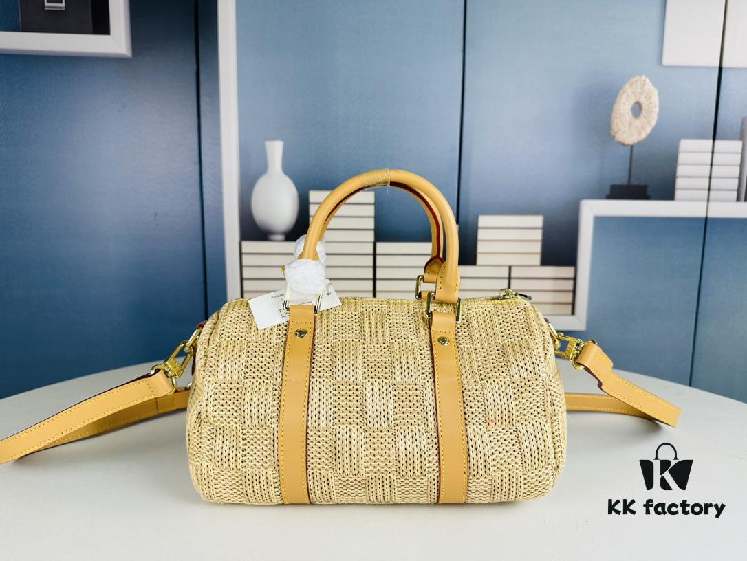 69307da56e68136f4d9a727c New Arrival LV Straw Keepall Pillow Bag