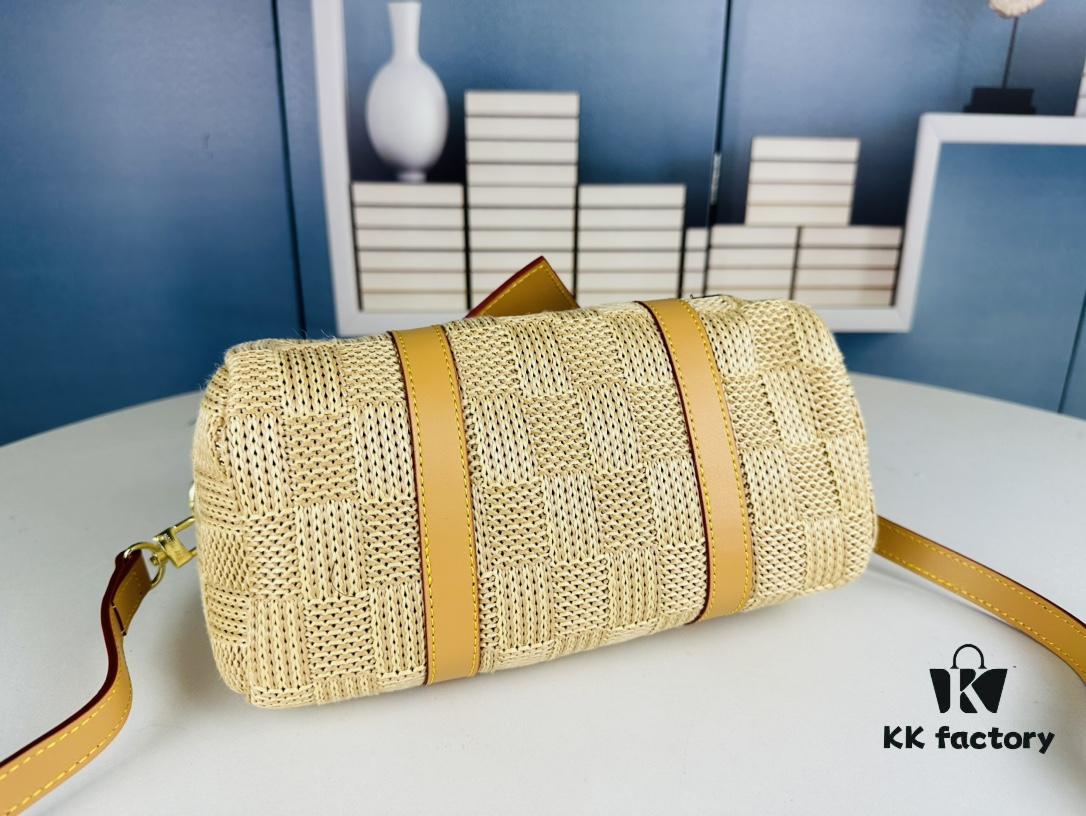 69307da66e68136f4d9a727e New Arrival LV Straw Keepall Pillow Bag