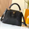 69307df36e68136f4d9a7314 Top Quality Original Guangzhou M99528 Black Lizard Leather Gold Buckle Capucines BB Handbag