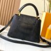 69307dfb6e68136f4d9a7320 Top Quality Original Guangzhou M99528 Black Lizard Leather Gold Buckle Capucines BB Handbag