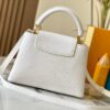 69307dfd6e68136f4d9a7326 Top Quality Original Guangzhou M99528 White Lizard Skin Gold Buckle Capucines BB Handbag