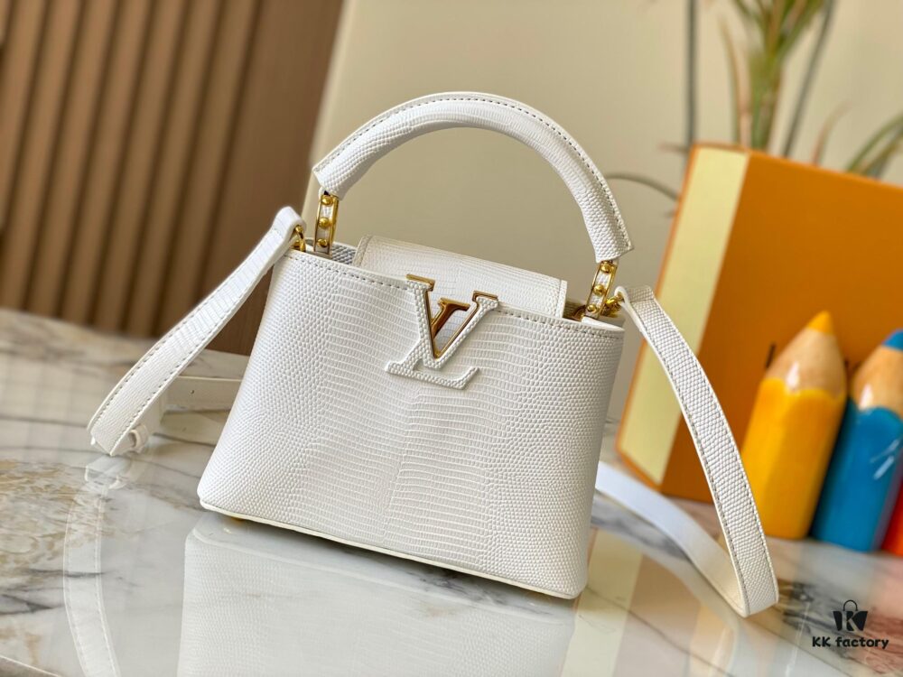 69307e016e68136f4d9a732e Top Quality Original Guangzhou Goods M99527 White Lizard Leather with Gold Clasp