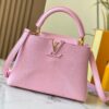 69307e076e68136f4d9a7336 Top Quality Original Guangzhou Stock M99528 Pink Lizard Skin Gold Buckle Capucines BB Handbag