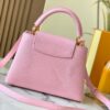 69307e076e68136f4d9a7337 Top Quality Original Guangzhou Stock M99528 Pink Lizard Skin Gold Buckle Capucines BB Handbag