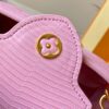 69307e0b6e68136f4d9a733b Top Quality Original Guangzhou Stock M99528 Pink Lizard Skin Gold Buckle Capucines BB Handbag