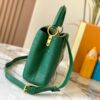 69307e1d6e68136f4d9a7358 Top Quality Original Guangzhou M99528 Green Lizard Skin Gold Buckle Capucines BB Handbag