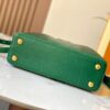 69307e1f6e68136f4d9a735b Top Quality Original Guangzhou M99528 Green Lizard Skin Gold Buckle Capucines BB Handbag