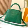 69307e1f6e68136f4d9a735c Top Quality Original Guangzhou M99528 Green Lizard Skin Gold Buckle Capucines BB Handbag