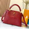 69307e276e68136f4d9a736d Top Quality Original Guangzhou M99528 Date Red Lizard Leather Gold Buckle Capucines BB Handbag