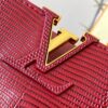 69307e296e68136f4d9a7372 Top Quality Original Guangzhou M99528 Date Red Lizard Leather Gold Buckle Capucines BB Handbag