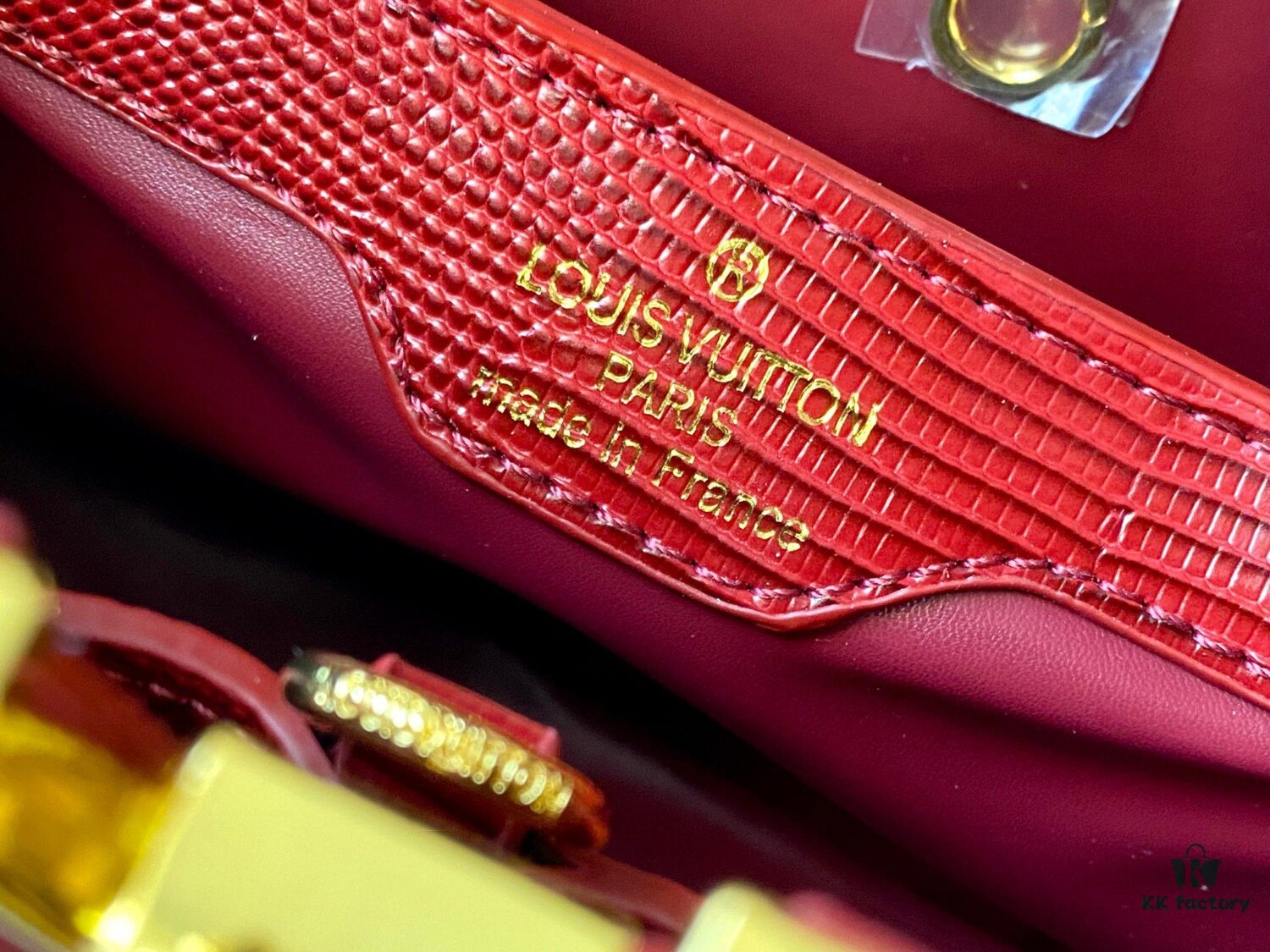 69307e2d6e68136f4d9a7379 Top Quality Original Guangzhou M99528 Date Red Lizard Leather Gold Buckle Capucines BB Handbag