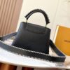 69307e6e6e68136f4d9a73ee Upgraded M21127 Black Woven Gold-Tone Capucines BB Bag
