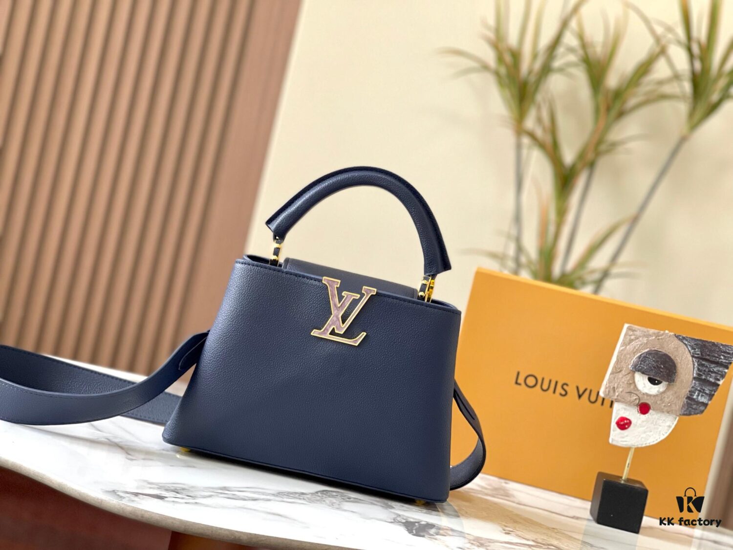 Upgraded Version M21166 Deep Blue Capucines Mini Bag