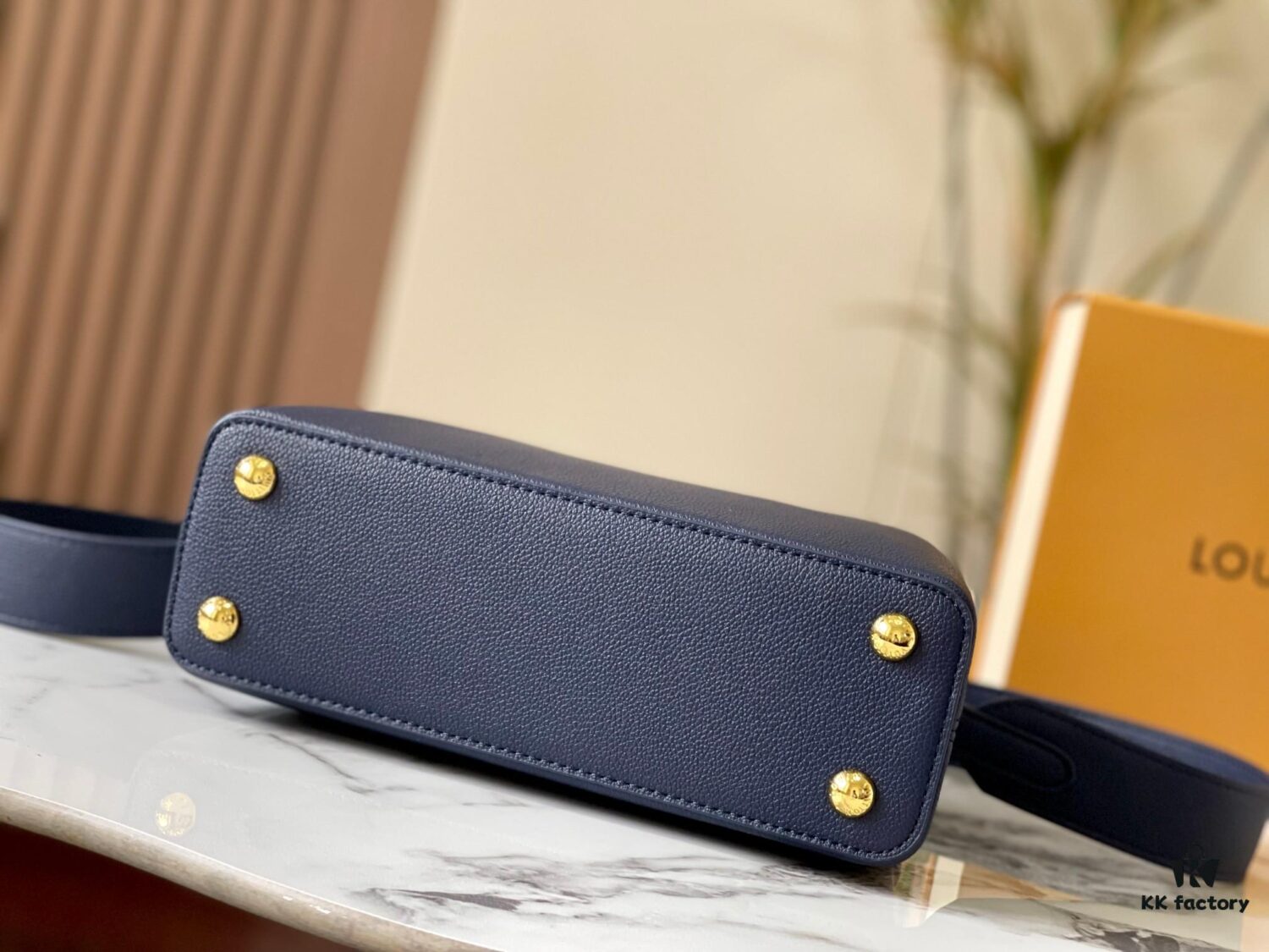 Upgraded Version M21166 Deep Blue Capucines Mini Bag