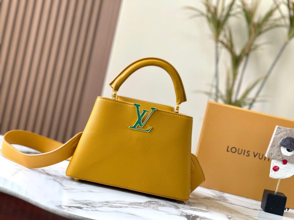 69307e9e6e68136f4d9a7436 Upgraded Version M21166 Yellow Capucines MM Handbag