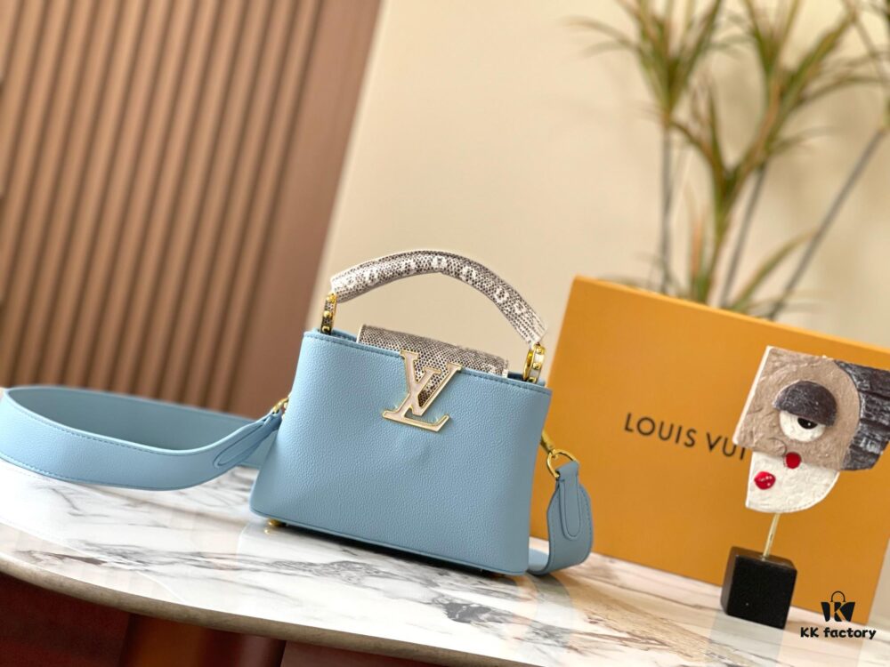 69307eaa6e68136f4d9a7448 Upgraded Version M21168 Ice Blue Capucines Mini Bag