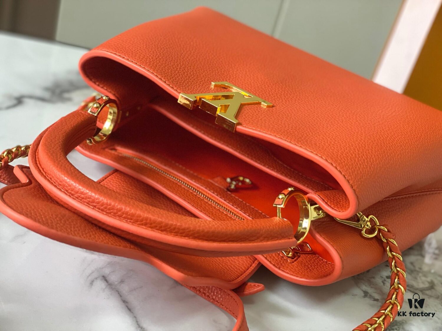 69307eb56e68136f4d9a7459 Exclusive On-Site Photo - M22055 Capucines Medium Handbag