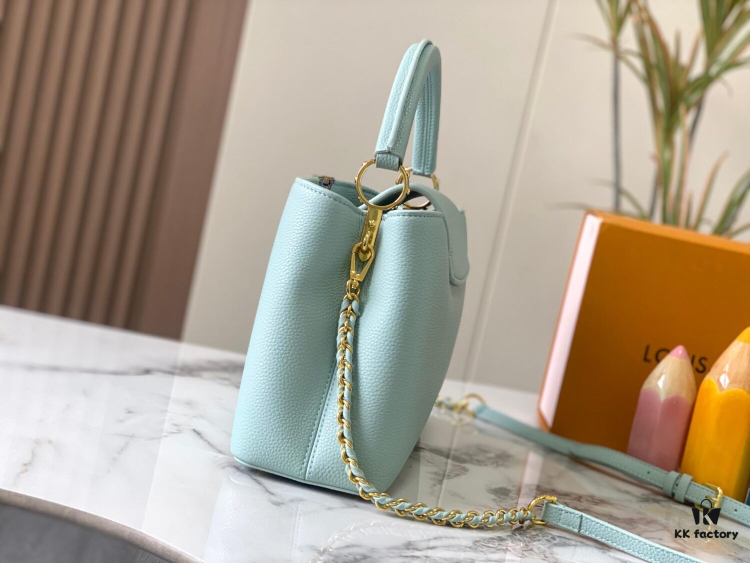69307ec06e68136f4d9a746c Exclusive On-Site Photo - M22055 Capucines Medium Handbag