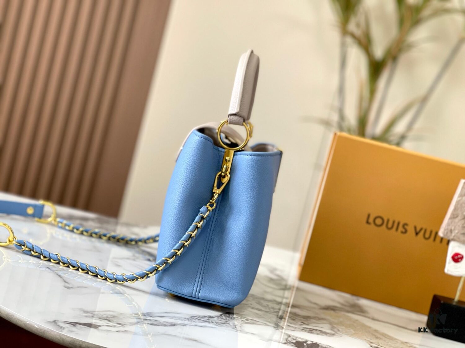 69307ed06e68136f4d9a7487 Exclusive On-Site Photo - Factory Release M21886 Blue Capucines BB Bag