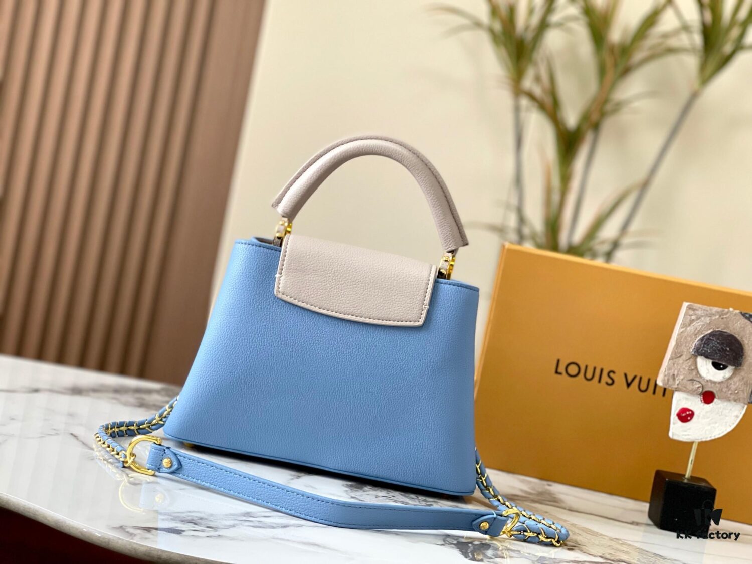 69307ed16e68136f4d9a748a Exclusive On-Site Photo - Factory Release M21886 Blue Capucines BB Bag