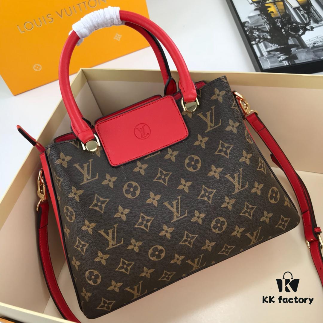 69307ed86e68136f4d9a7497 New LV Monogram Leather Handheld, Shoulder and Crossbody Bag Model 55339 with Long Strap