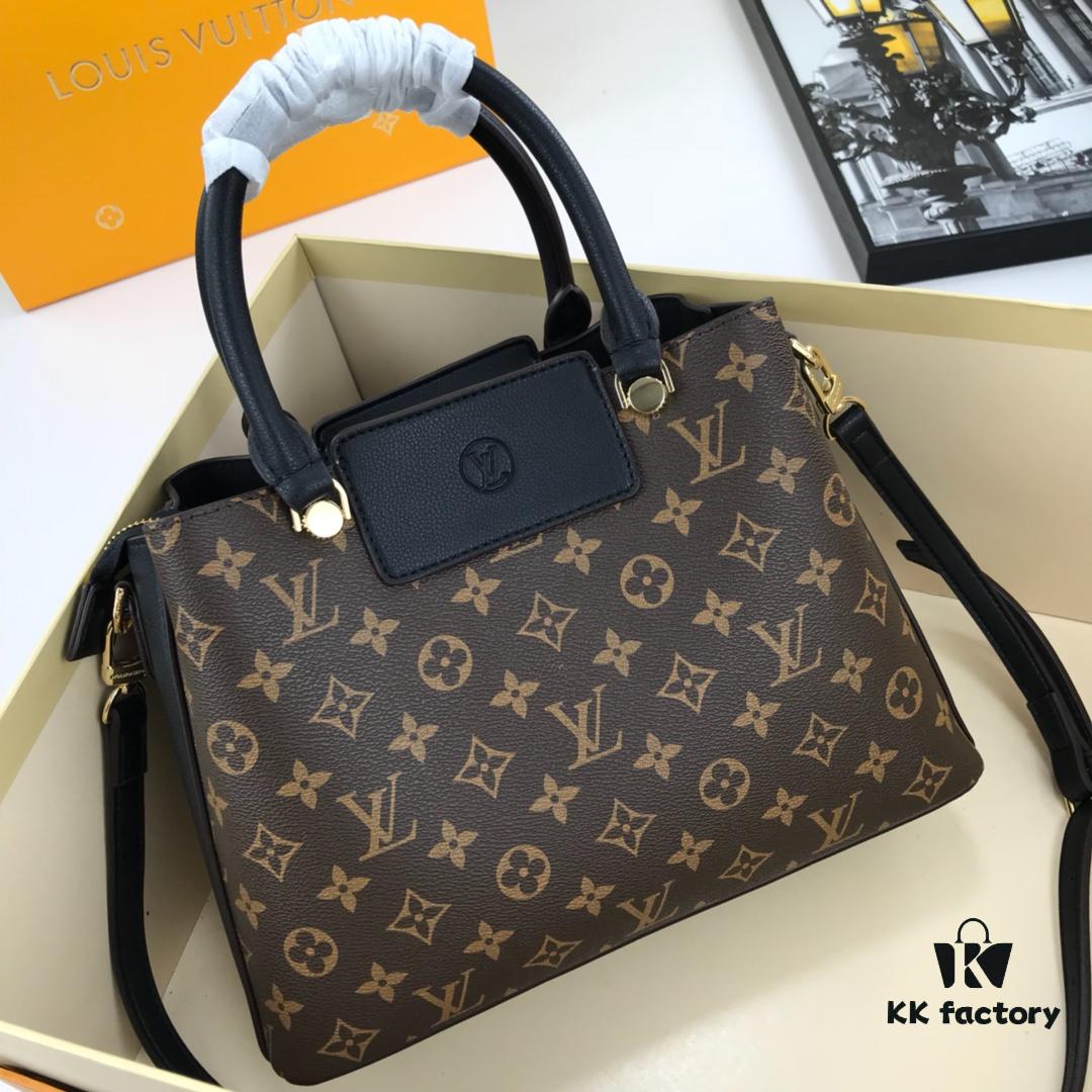69307edc6e68136f4d9a749f New LV Monogram Leather Handheld, Shoulder and Crossbody Bag Model 55339 with Long Strap