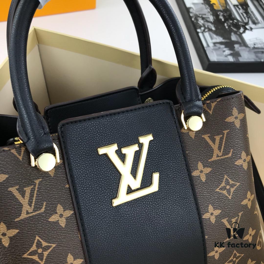 69307edd6e68136f4d9a74a0 New LV Monogram Leather Handheld, Shoulder and Crossbody Bag Model 55339 with Long Strap