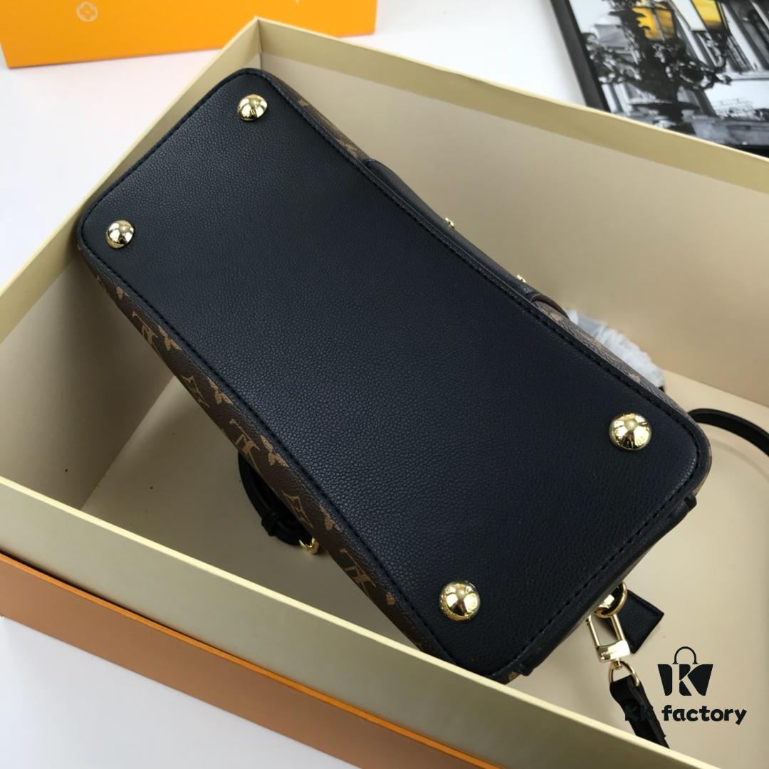 69307edd6e68136f4d9a74a2 New LV Monogram Leather Handheld, Shoulder and Crossbody Bag Model 55339 with Long Strap