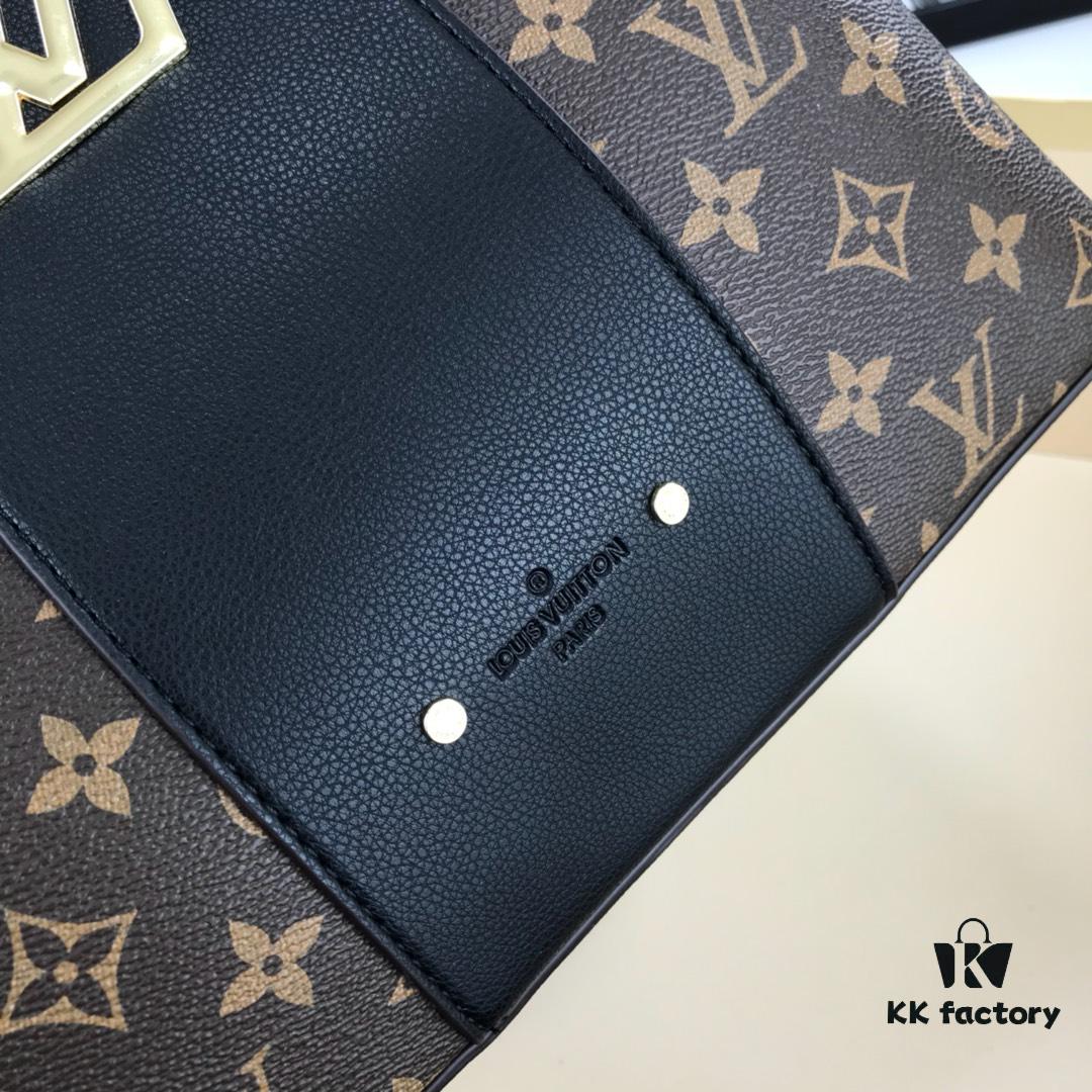 69307ede6e68136f4d9a74a3 New LV Monogram Leather Handheld, Shoulder and Crossbody Bag Model 55339 with Long Strap