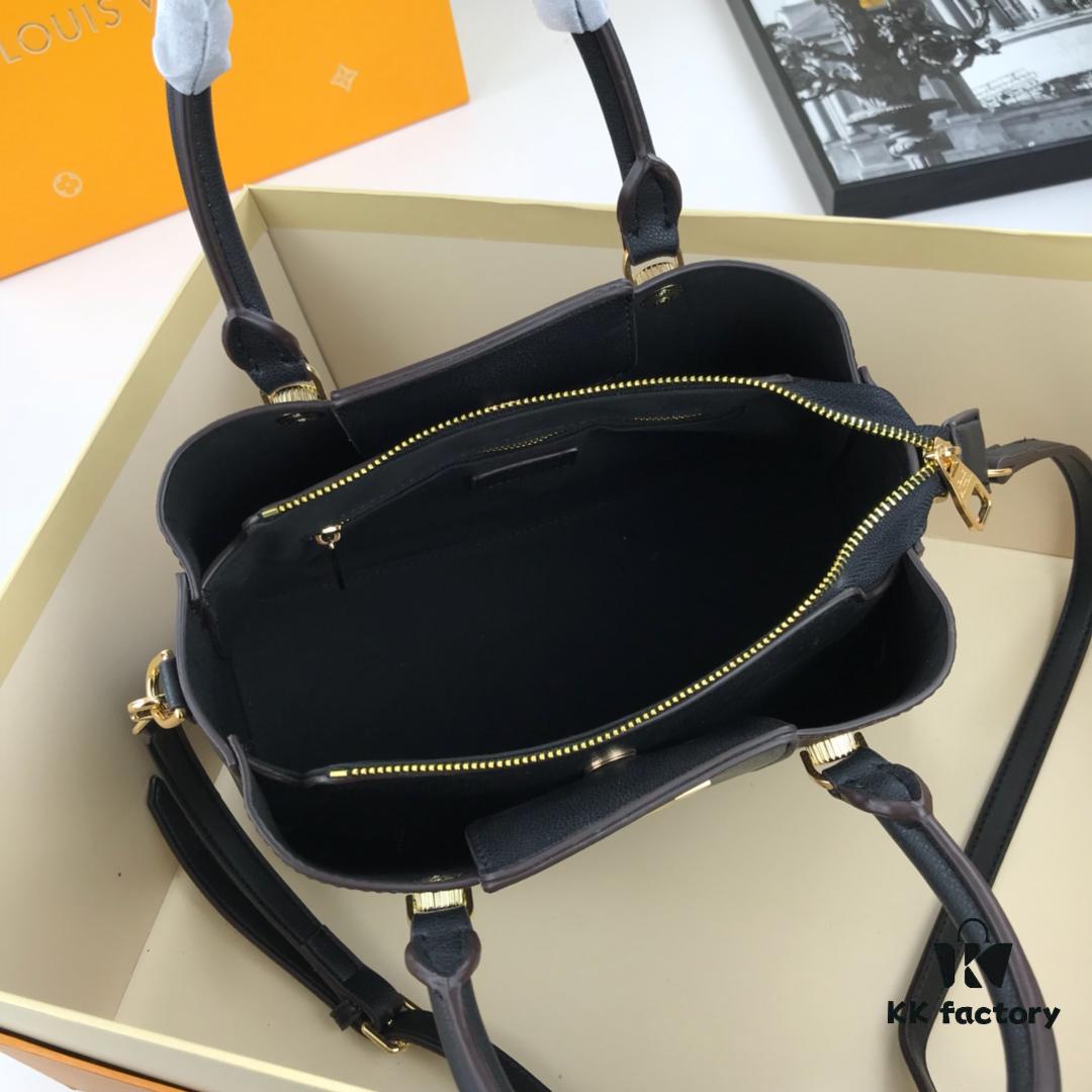 69307edf6e68136f4d9a74a4 New LV Monogram Leather Handheld, Shoulder and Crossbody Bag Model 55339 with Long Strap