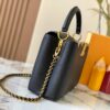 Top Quality Original Guangzhou Version M24585 Black and Gold Diamond Flower Crown Capucines Handbag