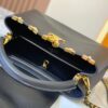 Top Quality Original Guangzhou Version M24585 Black and Gold Diamond Flower Crown Capucines Handbag