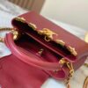 69307f146e68136f4d9a74f2 Top Quality Original Guangzhou Version M24584 Burgundy and Gold Crystal Flower Crown Capucines Handbag