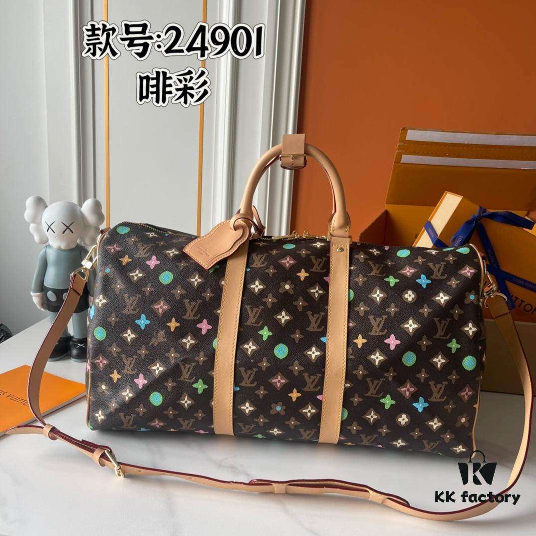 69307f346e68136f4d9a752d Upgraded Version 250 M24901 Coffee Rainbow M24233 White Rainbow, This Year's Hottest LV X YK Keepall 50 Combines Classic Design with Iconic Details