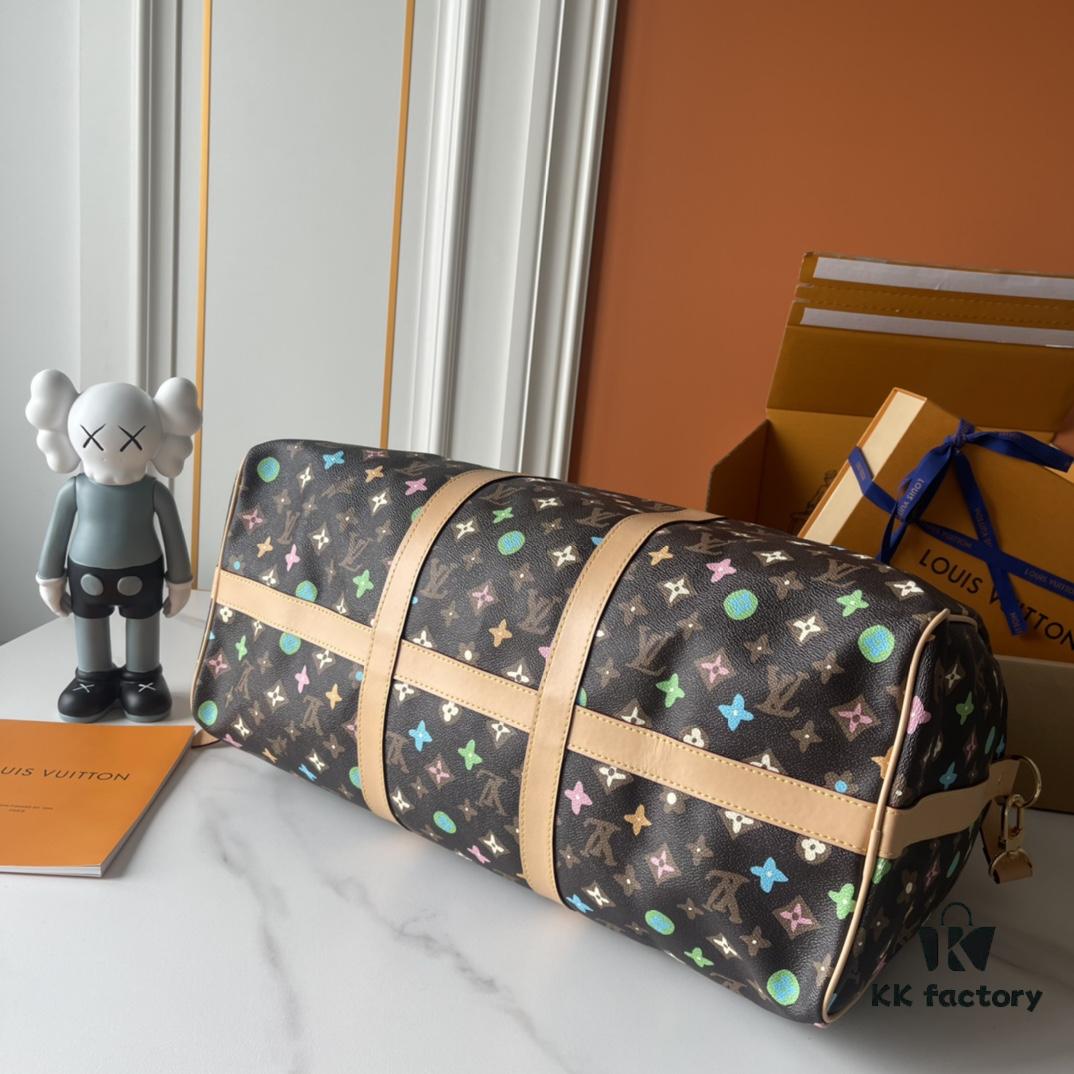 69307f346e68136f4d9a752e Upgraded Version 250 M24901 Coffee Rainbow M24233 White Rainbow, This Year's Hottest LV X YK Keepall 50 Combines Classic Design with Iconic Details