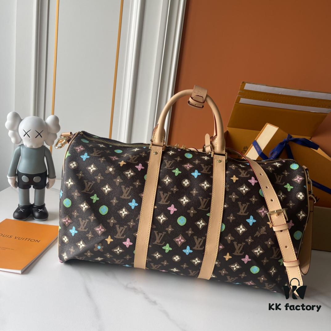 69307f346e68136f4d9a752f Upgraded Version 250 M24901 Coffee Rainbow M24233 White Rainbow, This Year's Hottest LV X YK Keepall 50 Combines Classic Design with Iconic Details