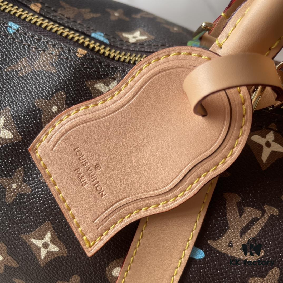 69307f356e68136f4d9a7531 Upgraded Version 250 M24901 Coffee Rainbow M24233 White Rainbow, This Year's Hottest LV X YK Keepall 50 Combines Classic Design with Iconic Details
