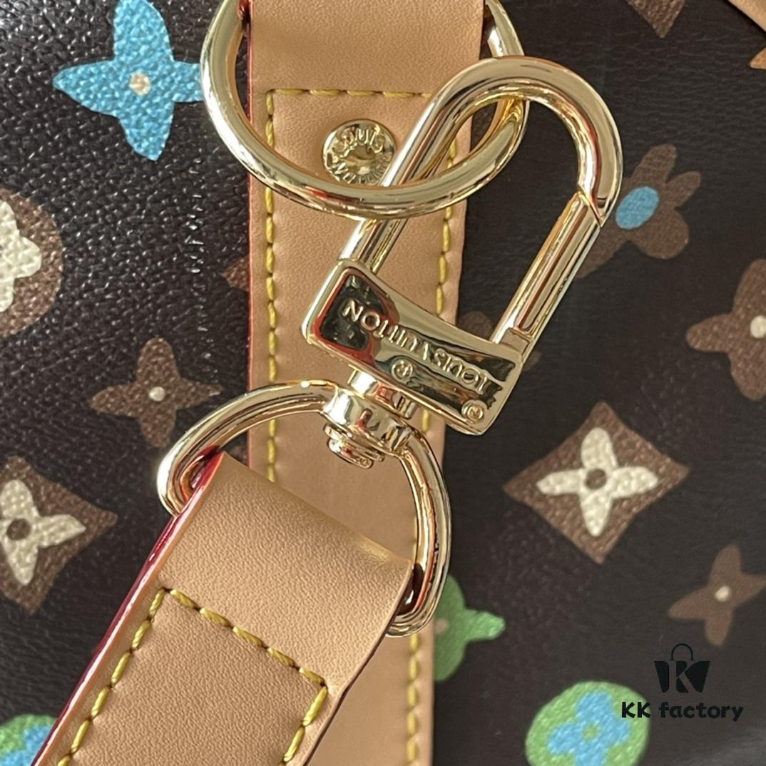 69307f356e68136f4d9a7533 Upgraded Version 250 M24901 Coffee Rainbow M24233 White Rainbow, This Year's Hottest LV X YK Keepall 50 Combines Classic Design with Iconic Details